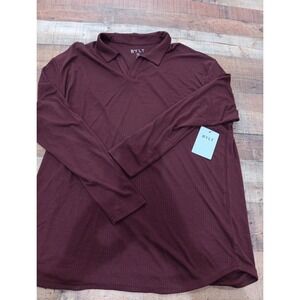 Bylt Premium Basics Mens Polo Shirt Open V Ribbed Drop Cut  3XL NWT 2509